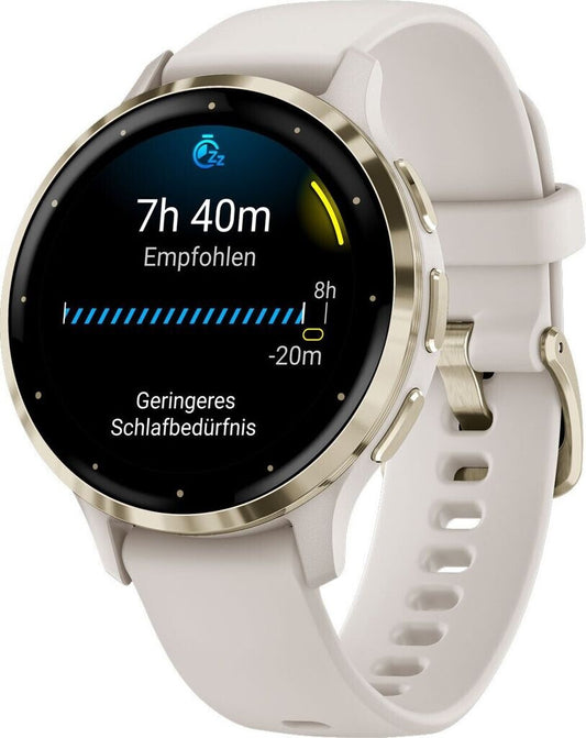 Garmin Venu® 3S Ivory/Soft Gold with Quick Release Silicone Band