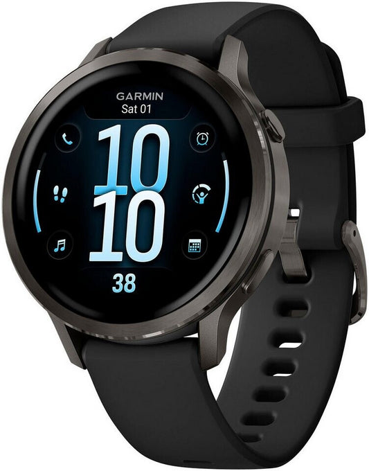 Garmin Venu® 4 - 41 mm Black/Slate Grey with Quick Release Silicone Band 18 mm