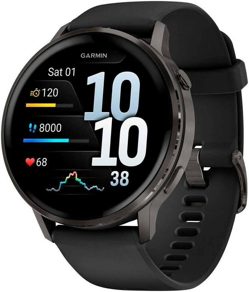 Garmin Venu® 4 - 45 mm Black/Slate Grey with Quick Release Silicone Band 22 mm