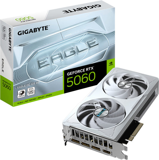 GIGABYTE GeForce RTX 5060 EAGLE OC ICE 8GB Graphics Card HDMI/DP