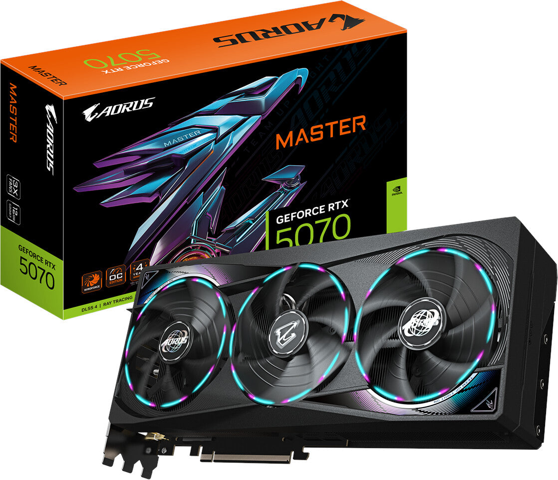 GIGABYTE AORUS GeForce RTX 5070 MASTER 12G Graphics Card HDMI/DP