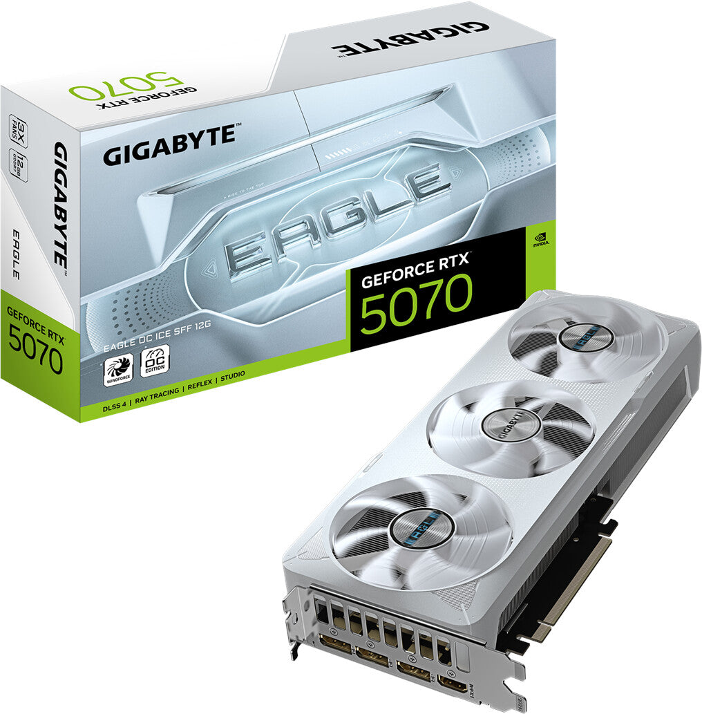 GIGABYTE GeForce RTX 5070 EAGLE OC ICE 12G Graphics Card HDMI/DP