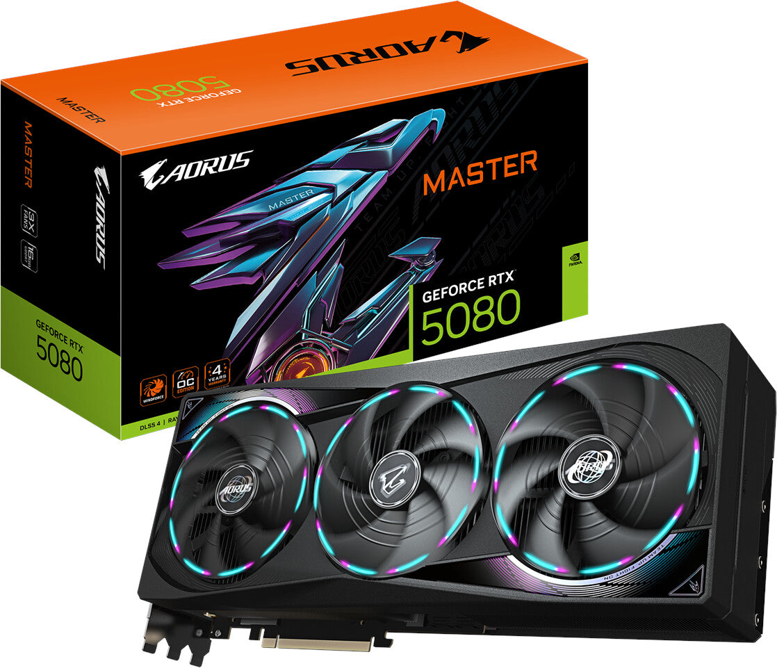 GIGABYTE AORUS GeForce RTX 5080 MASTER 16G Graphics Card HDMI/DP