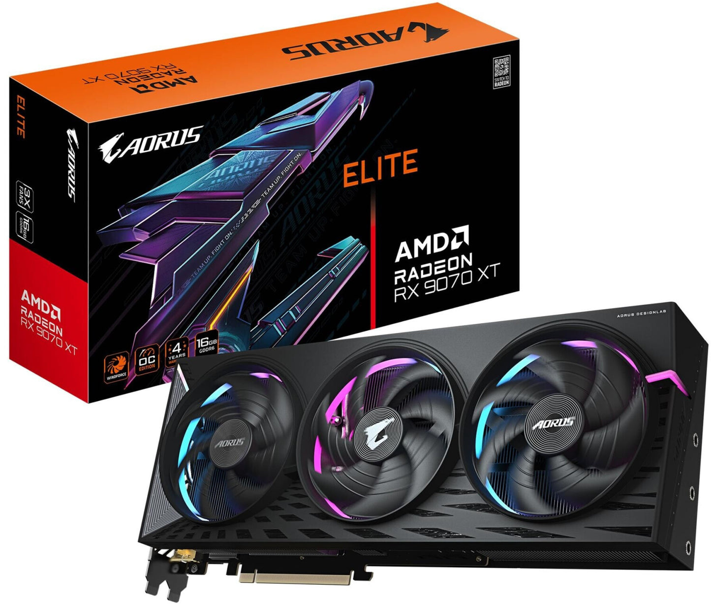 GIGABYTE AORUS Radeon RX 9070 XT ELITE 16G Graphics Card HDMI/DP