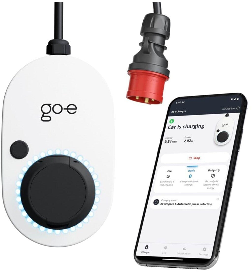 go-e Charger Gemini flex Wallbox, 22kW, 32A prise CEE rouge, blanc