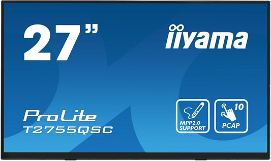 iiyama T2755QSC-B1 27" IPS Monitor, 2560 x 1440 QHD / WQHD, 75Hz, 5ms