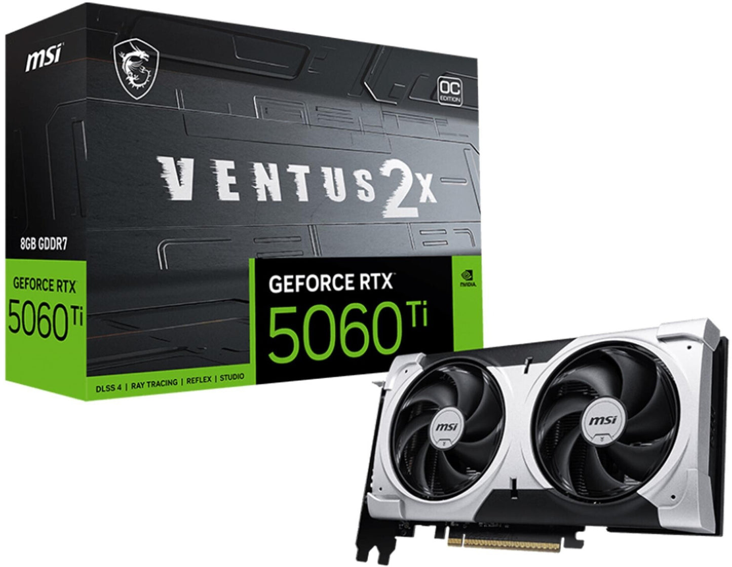 Carte graphique MSI GeForce RTX 5060 Ti 8G GAMING VENTUS 2X OC PLUS 8 Go GDDR7, HDMI/DP