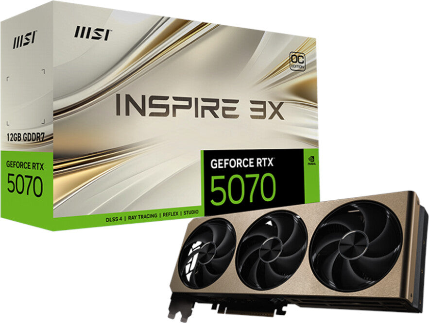 Carte Graphique MSI GeForce RTX 5070 INSPIRE 3X OC 12GB GDDR7, DP/HDMI