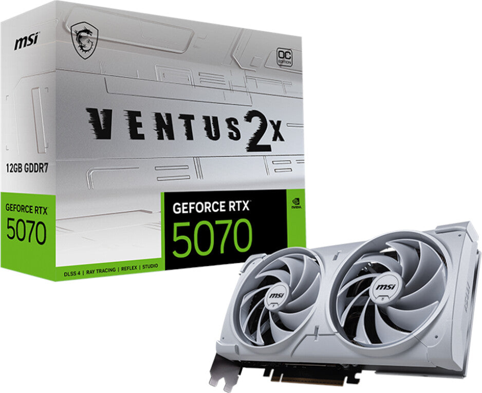 MSI GeForce RTX 5070 VENTUS 2X OC White 12GB GDDR7 graphics card, DP/HDMI