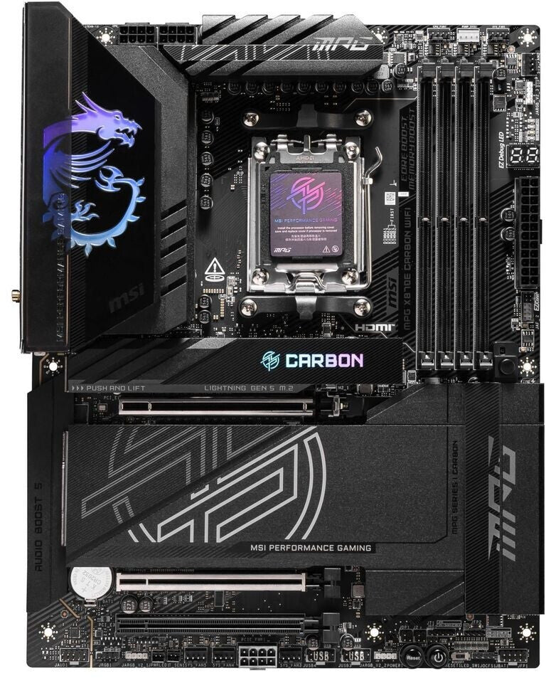 MSI MPG X870E CARBON WIFI ATX motherboard socket AM5