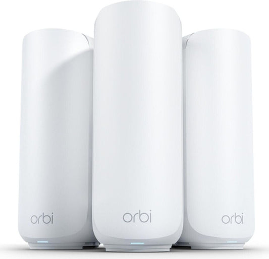 NETGEAR Orbi 370 Series Dual-Band WiFi 7 Mesh Network System for Homes/Apartments (RBE373) WiFi Router + 2 Repeaters, Security Features, 3.6 Gbps, 360 m² Coverage, 70 Devices, 2.5G Internet, BE3600