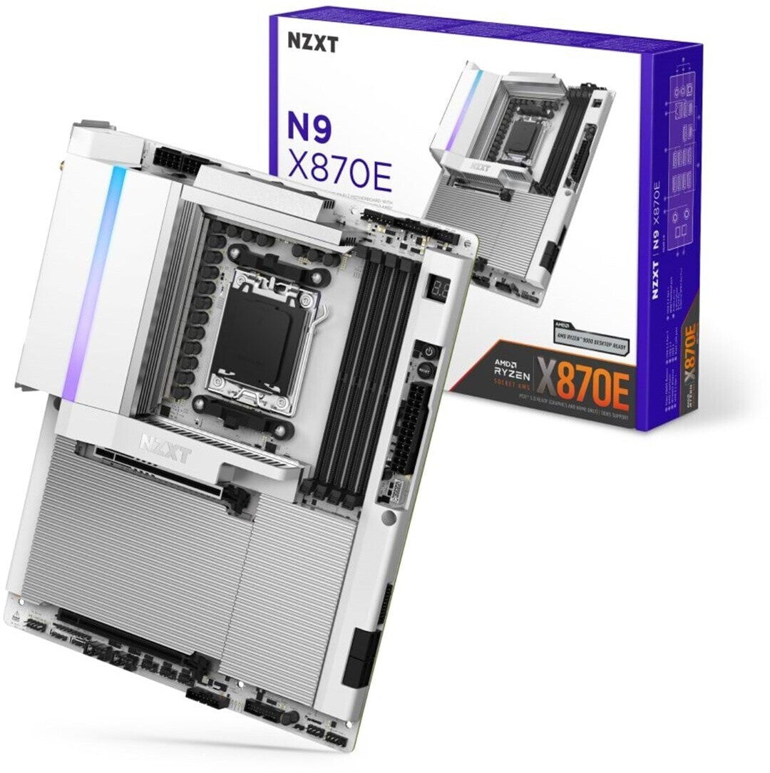 Carte mère ATX NZXT N9 X870E Socket AM5 WIFI7/USB4 blanche