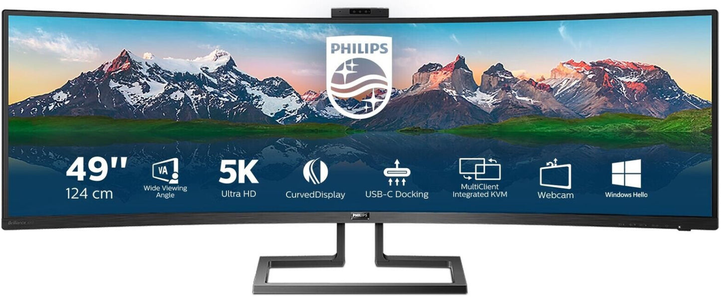 Philips P-Line 499P9H 124cm (49") DQHD Monitor Curved 32:9 HDMI/DP/LAN/USB PD65W