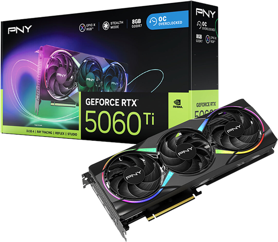 Carte graphique PNY GeForce RTX 5060 TI EPIC-X RGB OC 8 Go 3xDP/HDMI