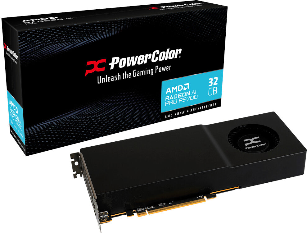 POWERCOLOR RADEON AI PRO R9700 32GB GDDR6 graphics card DP