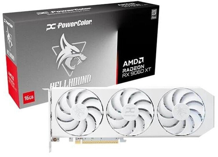 Carte graphique POWERCOLOR AMD Radeon RX 9060 XT Hellhound Spectral White OC 16 Go GDDR6 HDMI/3xDP