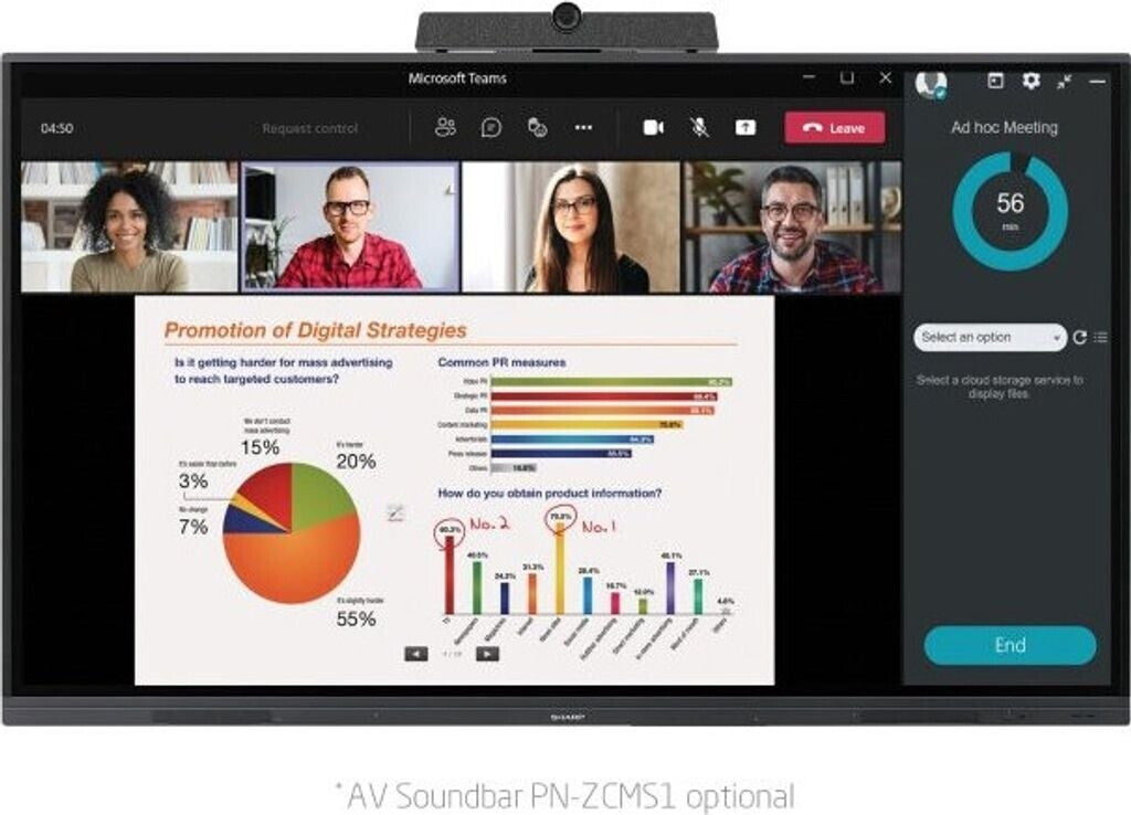 Sharp PN-L752B 75" display touch