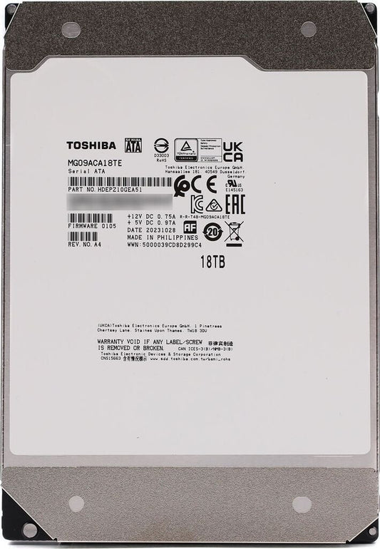 Toshiba Enterprise Capacity MG09ACA18TE 18TB 3.5" SATA 6Gbps