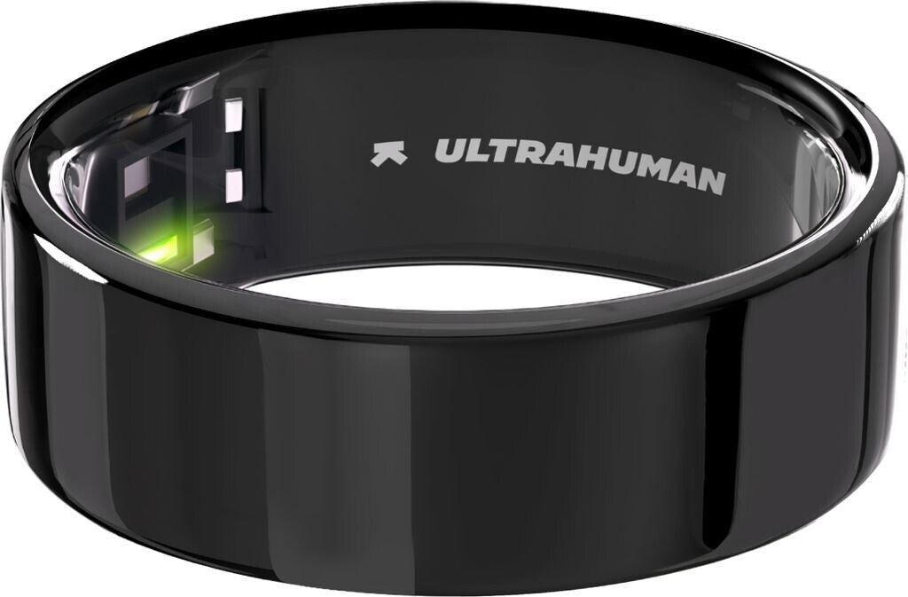 ULTRAHUMAN Ring Air - Bague connectée pour hommes et femmes - Suivi du sommeil et de la condition physique - Fréquence cardiaque - Smartring Aster Black Taille 13