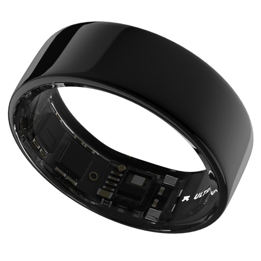 ULTRAHUMAN Ring Air - Smart Ring for Women and Men - Sleep and Fitness Tracking Wearable - Heart Rate - Smartring Aster Black Size 6