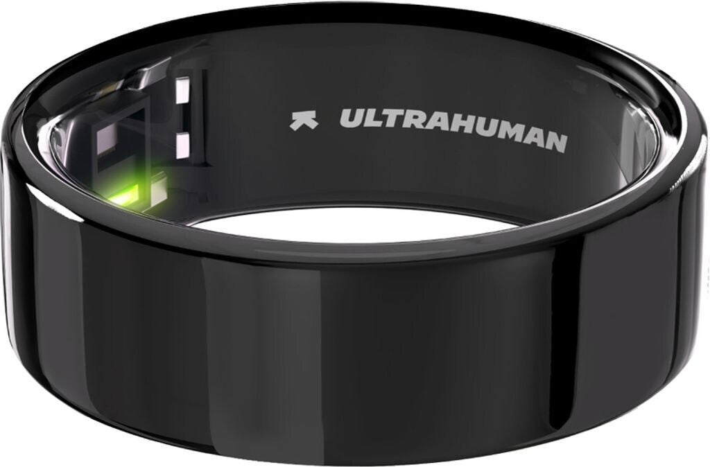 ULTRAHUMAN Ring Air - Bague intelligente pour femmes et hommes - Suivi du sommeil et de la forme physique - Fréquence cardiaque - Smartring Aster Black Taille 8