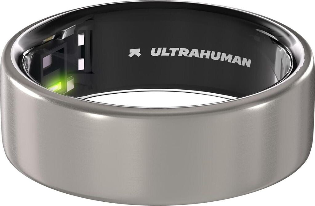 ULTRAHUMAN Ring Air - Bague intelligente pour femmes et hommes - Suivi du sommeil et de la forme physique - Fréquence cardiaque - Bague connectée en titane brut Taille 10