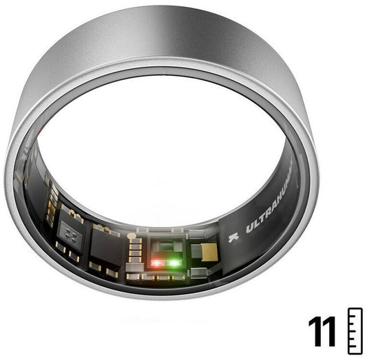 ULTRAHUMAN Ring Air - Smart Ring for Women and Men - Sleep and Fitness Tracking Wearable - Heart Rate - Smartring Raw Titanium Size 11