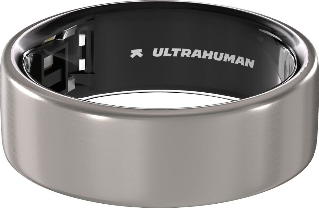 Anneau intelligent ULTRAHUMAN Ring Air pour femmes et hommes - Suivi du sommeil et de la condition physique - Fréquence cardiaque - Anneau intelligent en titane brut, taille 5
