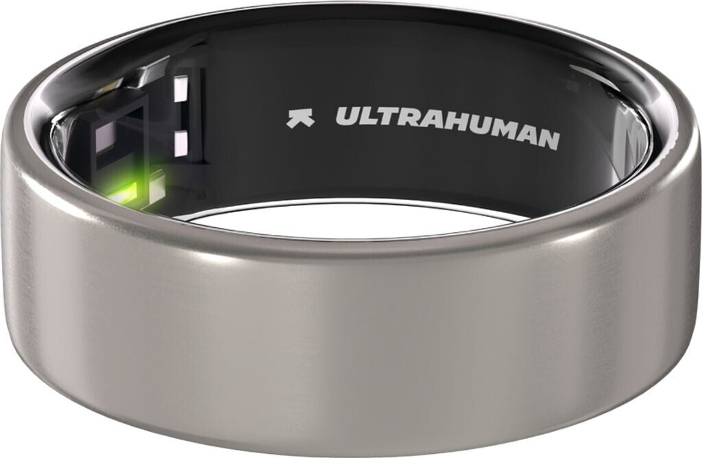 ULTRAHUMAN Ring Air - Bague intelligente pour femmes et hommes - Bague connectée de suivi du sommeil et de la forme physique - Fréquence cardiaque - Smartring Titane brut Taille 9