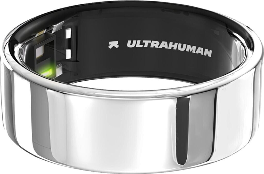 ULTRAHUMAN Ring Air - Bague intelligente pour femmes et hommes - Suivi du sommeil et de la forme physique - Fréquence cardiaque - Bague intelligente Space Silver Taille 6