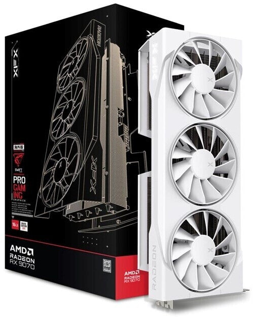 XFX Swift Radeon RX 9070 OC White Triple Fan Gaming Edition Graphics Card 16GB GDDR6 DP/HDMI