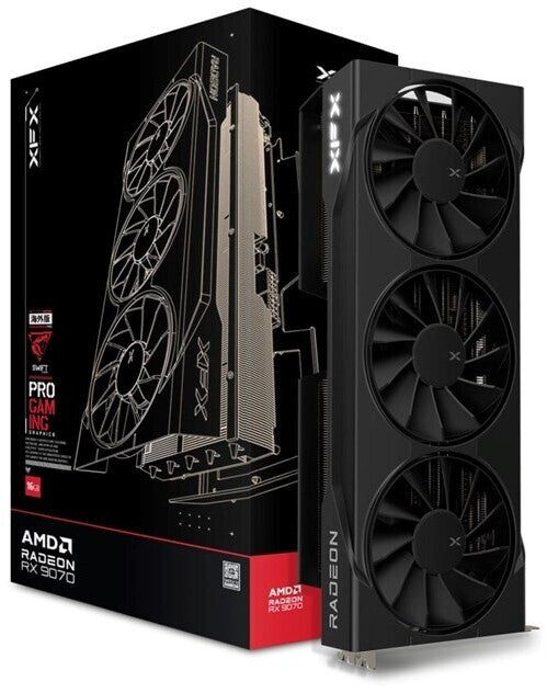 XFX Swift Radeon RX 9070 OC Black Triple Fan Gaming Edition Graphics Card 16GB GDDR6 DP/HDMI