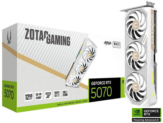 ZOTAC GAMING GeForce RTX 5070 AMP White 12GB GDDR7 graphics card 3x DP, 1x HDMI