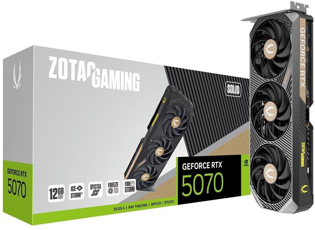 Carte graphique ZOTAC GAMING GeForce RTX 5070 SOLID 12 Go GDDR7 3x DP, 1x HDMI