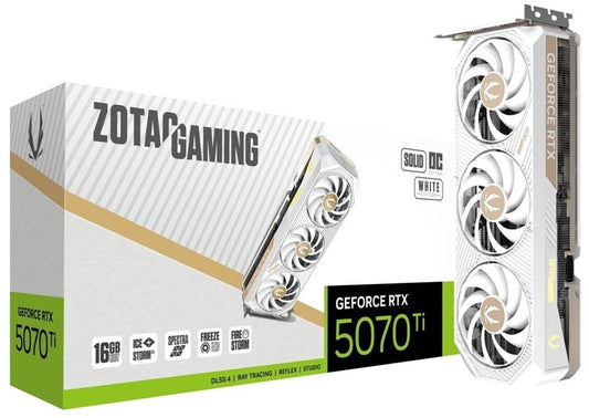 ZOTAC GAMING GeForce RTX 5070 Ti SOLID CORE OC White 16GB GDDR7 graphics card 3x DP, 1x HDMI