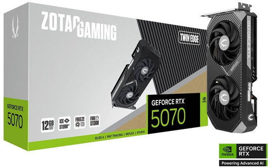 ZOTAC GAMING GeForce RTX 5070 Twin Edge 12GB GDDR7 graphics card 3x DP, 1x HDMI